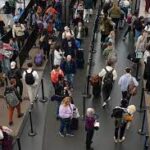 Traveler crowded during Thanksgiving holiday